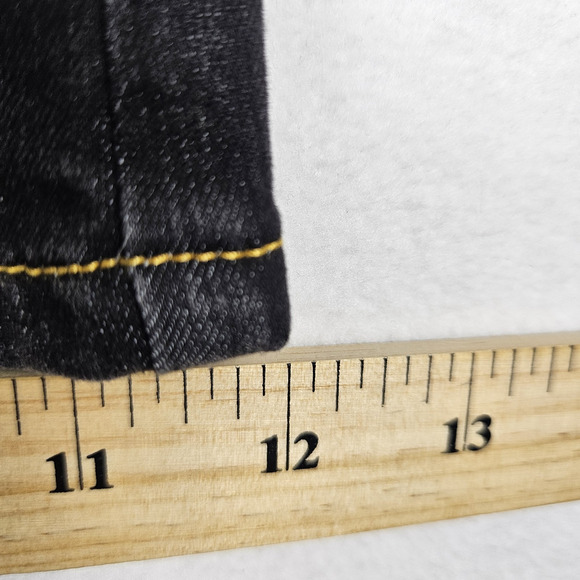 Rachel Zoe Flared Jeans Bellbottom Blue Gold Bootcut Stretch Denim Size 25 Tall - Picture 14 of 16